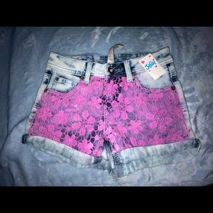 Laced front shorts